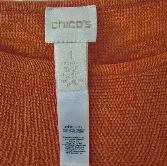 Chico's Orange Tunic Petite Size 1 (S) - Picture 4 of 6